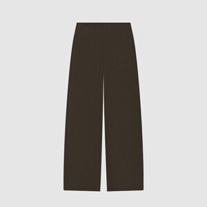 B.Sure Dark Brown Drape Casual Wide-Leg Trousers